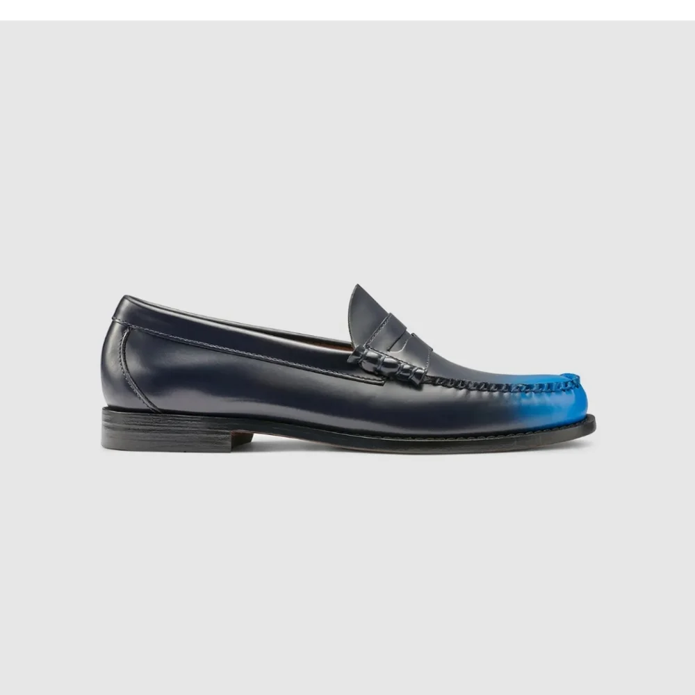 G.H. Bass & Co. Navy to Blue Gradient Leather Penny Loafers